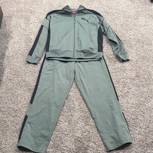 Puma Olive and Black Athletic Tracksuit